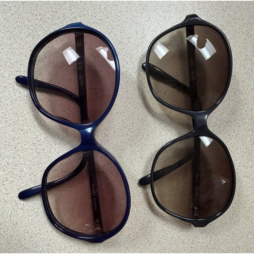 Vintage Prescription Glasses Frame Made In France Lot Of 2 Oversized